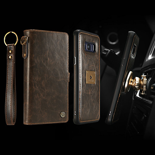 

CaseMe Retro Leather Zipper Purse Case For Samsung Galaxy S20 Ultra S10 S10e S9Plus S8 Plus Caseme Brand Qin Series Luxury Wallet Card Holder / Shockproof Full Body Cases Solid Colored Hard PU Leather