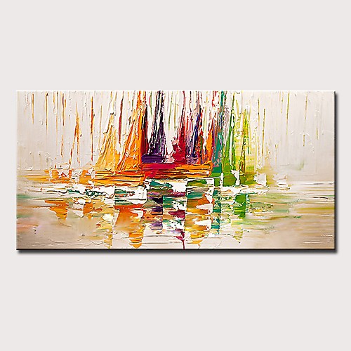 

Oil Painting Hand Painted Horizontal Abstract Landscape Modern Rolled Canvas (No Frame)