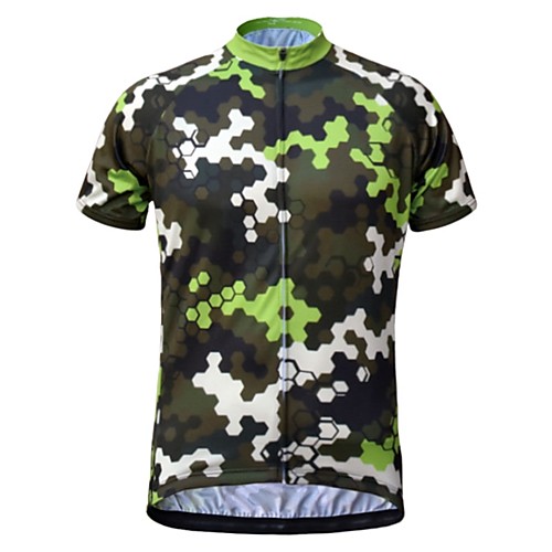 

JESOCYCLING Men's Short Sleeve Cycling Jersey Summer Polyester Camouflage Bike Jersey Top Mountain Bike MTB Road Bike Cycling Quick Dry Moisture Wicking Breathable Sports Clothing Apparel / Stretchy