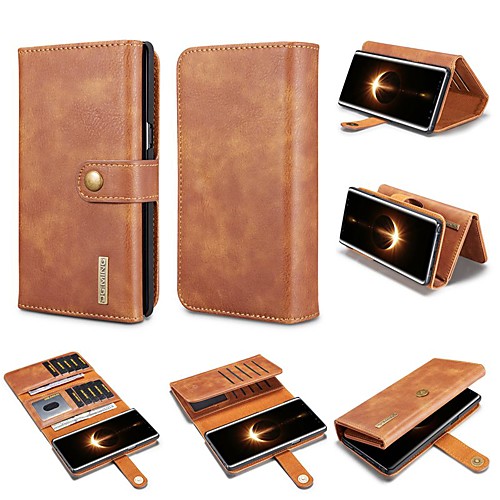 

Case For Samsung Galaxy Note 9 / Note 8 Wallet / Card Holder / Shockproof Full Body Cases Solid Colored Hard Genuine Leather