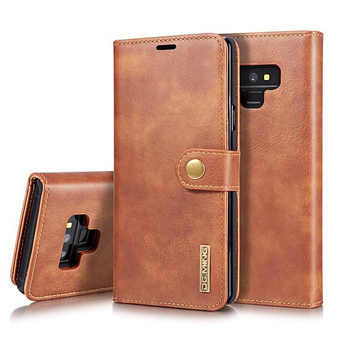 

Phone Case For Samsung Galaxy Full Body Case Leather Note 9 Note 8 Note 10 Note 10 Plus Note 20 Card Holder Shockproof with Stand Solid Color Hard Genuine Leather