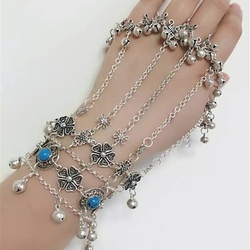 

Women's Ring Bracelet / Slave bracelet Classic Ladies Bohemian Ethnic Alloy Bracelet Jewelry Silver For Bikini Cosplay Costumes