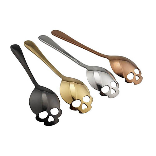

Stainless Skull Spoon Coffee Spoons Dessert Ice Cream Halloween Candy Tea Spoon