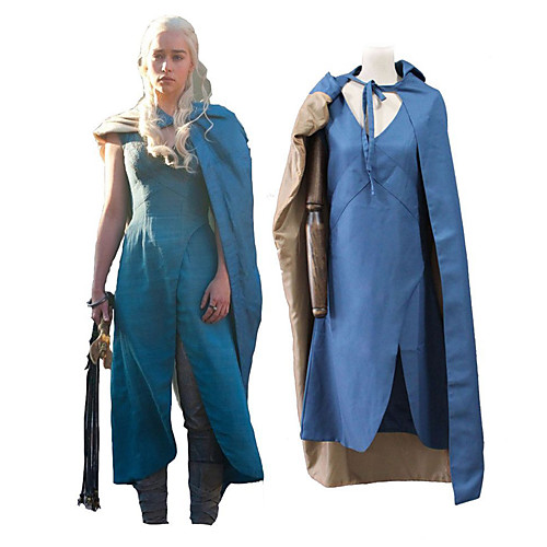 

Dragon Mother Daenerys Targaryen Khaleesi Game of Thrones Women's Cloak Outfits Movie Cosplay Cosplay Blue Halloween Carnival Masquerade Outfit 100% Polyester Plain Twill