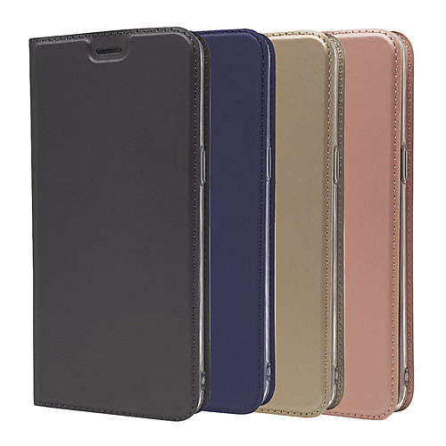 

Phone Case For OnePlus Full Body Case Leather Flip One Plus 6T One Plus 5 OnePlus 5T OnePlus 6 Card Holder with Stand Flip Solid Color Hard PU Leather