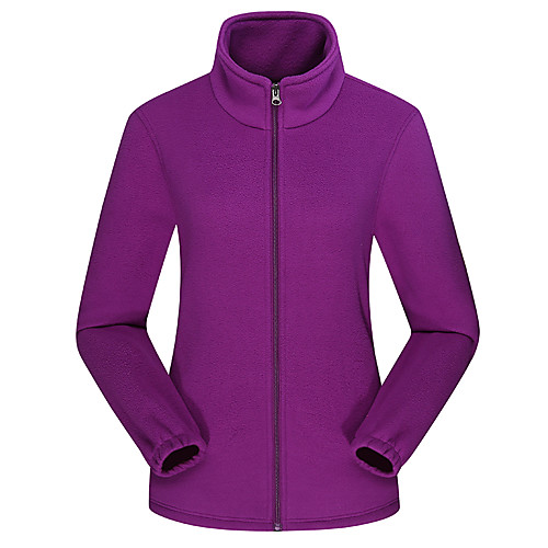 

Women's Hiking Fleece Jacket Autumn / Fall Winter Spring Outdoor Solid Color Thermal Warm Windproof Fleece Lining Warm Winter Fleece Jacket Fleece Full Length Visible Zipper Fishing Camping / Hiking