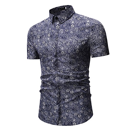 

Men's Shirt Galaxy Geometric Print Short Sleeve Party Tops Active Boho Purple Gray
