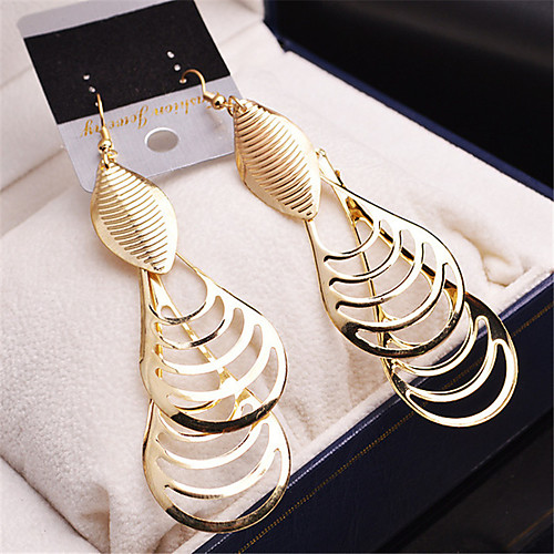 

Women's Drop Earrings Hanging Earrings Hollow Leaf Drop Cheap Vintage Gold Plated Earrings Jewelry Gold / Silver For Wedding Party 1 Pair