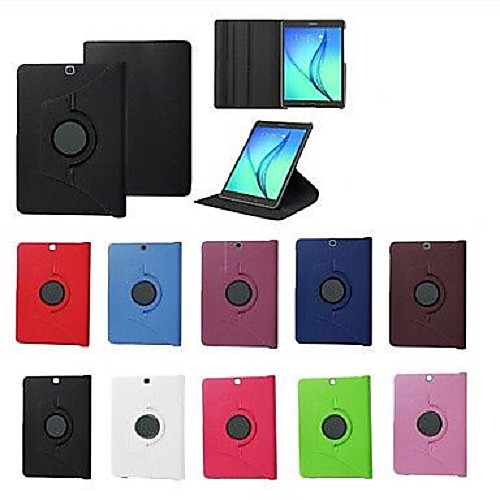 

Phone Case For Samsung Galaxy Tab S2 8.0 Tab S2 9.7 Full Body Case 360° Rotation with Stand Flip Solid Colored Hard PU Leather