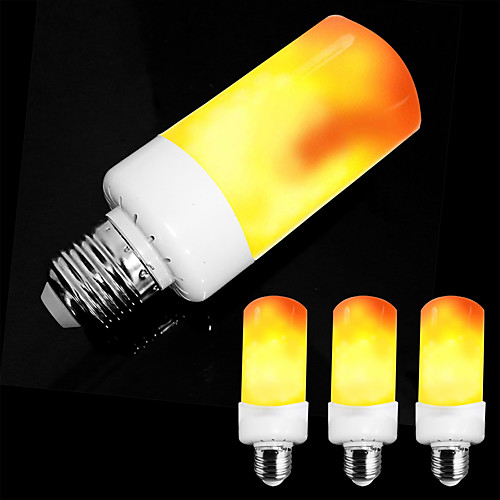

4pcs LED Flame Effect Fire Light BulbsE26 E27 E14 Base 4 Modes with Upside Down Effect Halloween Christmas Atmosphere Decoration 5W AC85-265V