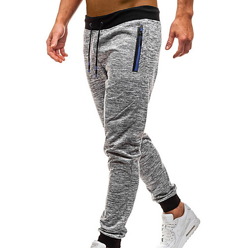 

Men's Basic / Street chic Daily wfh Sweatpants Pants - Solid Colored / Striped Dark Gray Light gray L XL XXL