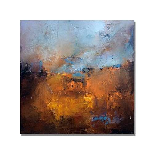 

Oil Painting Hand Painted Square Abstract Modern Stretched Canvas