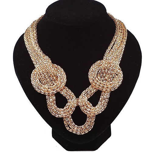 

Women's Necklace Braided Chinese Knot Ladies Stylish Hyperbole Chunky Alloy Gold 455 cm Necklace Jewelry 1pc For Daily