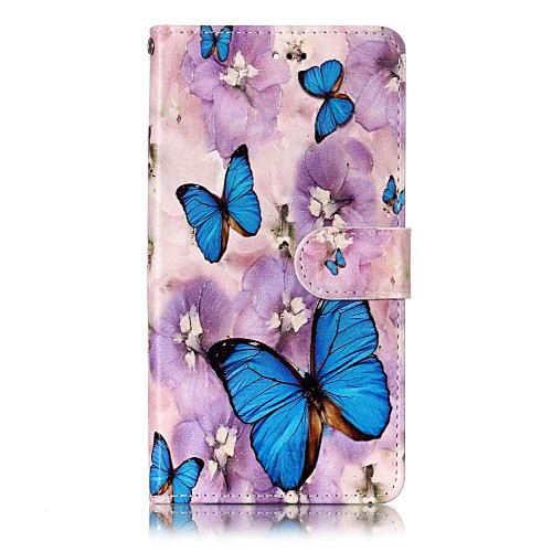 

Case For LG LG V30 / LG Stylo 4 / LG K10 2018 Wallet / Card Holder / with Stand Full Body Cases Butterfly Hard PU Leather