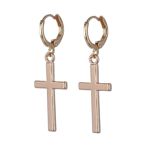 

Women's Earrings Hanging Cross Earrings Geometrical Cross Stylish Simple Earrings Jewelry Silver / Gold For Daily Going out 1 Pair