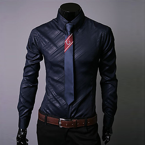 

Men's Shirt Graphic Solid Colored Long Sleeve Daily Tops Basic Streetwear Classic Collar White Black Navy Blue / Fall