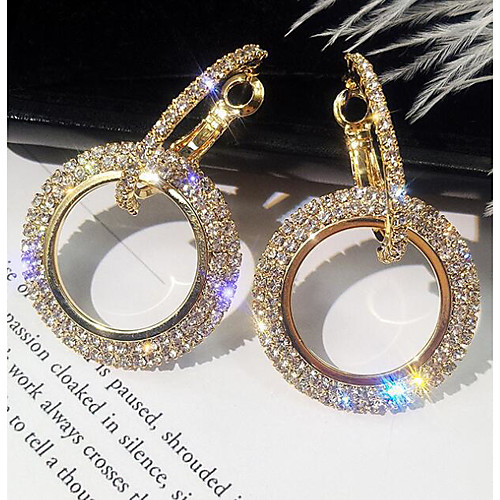 

Women's Drop Earrings Hollow Out Pave Simple Elegant Korean Blinging everyday Imitation Diamond Earrings Jewelry Silver / Gold For Birthday Daily 1 Pair