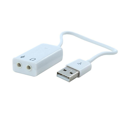 

USB 2.0 Конвертер, USB 2.0 к Аудио 3,5 мм Конвертер Male - Female Никелированная сталь 0.15m (0.5Ft)