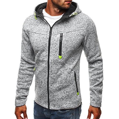 

Men's Hoodie Hoodie Jacket Polka Dot Split Hooded Daily Sports Going out Active Basic Hoodies Sweatshirts Long Sleeve Light gray Black / Fall / Spring / Work