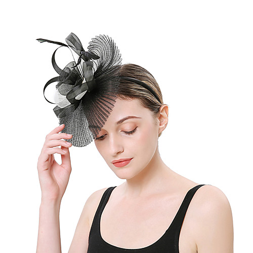 

Flax / Feathers Fascinators with Net 1pc Wedding / Special Occasion / Horse Race Headpiece