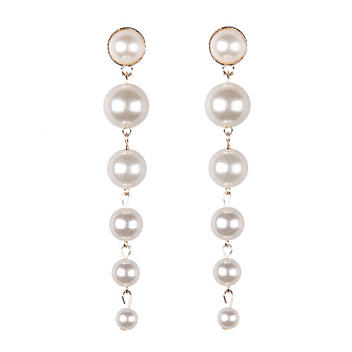 

Women's Drop Earrings Long Sweet Fashion Imitation Pearl Earrings Jewelry White For Wedding Party 1 Pair