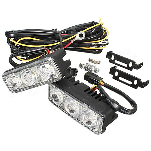 

Pair LED Car White DRL & Amber Turn Signal Lamp Daytime Driving Running Light