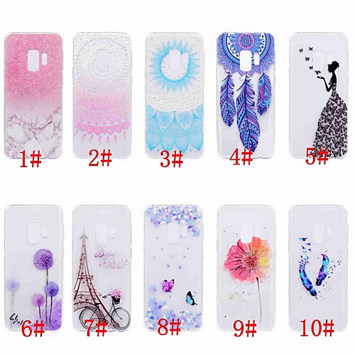 

Case For Samsung Galaxy S9 / S9 Plus / S8 Plus Transparent / Pattern Back Cover Butterfly / Eiffel Tower / Marble Soft TPU
