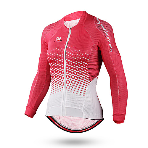 

Mountainpeak Women's Long Sleeve Cycling Jersey Winter Summer Coolmax Polyester Pink Gradient Bike Jersey Top Mountain Bike MTB Road Bike Cycling Anatomic Design Quick Dry Moisture Wicking Sports