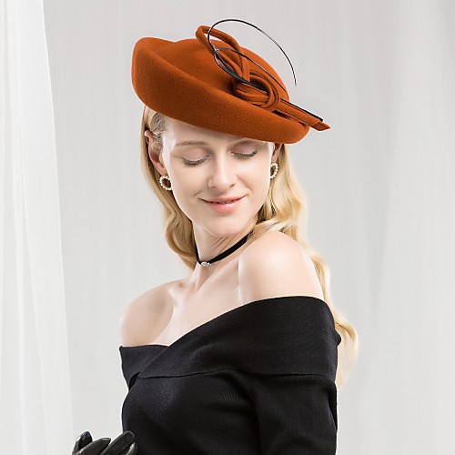 

100% Wool Kentucky Derby Hat / Headwear with Bowknot 1pc Casual / Daily Wear Headpiece