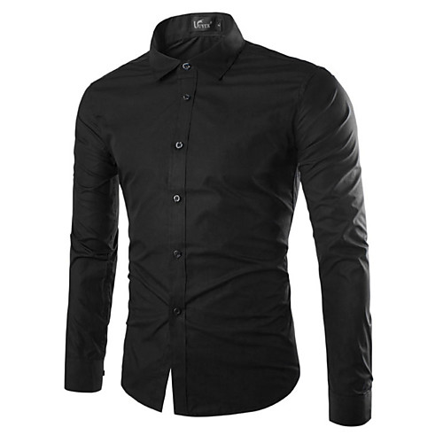 

Men's Shirt Solid Colored Long Sleeve Daily Tops Basic Blue Purple Yellow