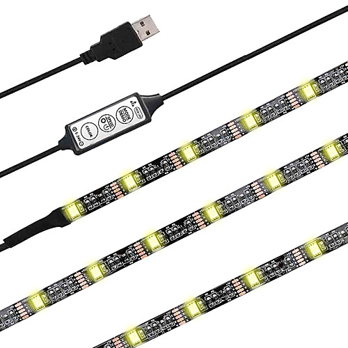 

ZDM 1M 30 x 5050 RGB SMD LED TV Background Self-adhesive with 3 Key MINI Remote Controller DC5V Suitable for Vehicles