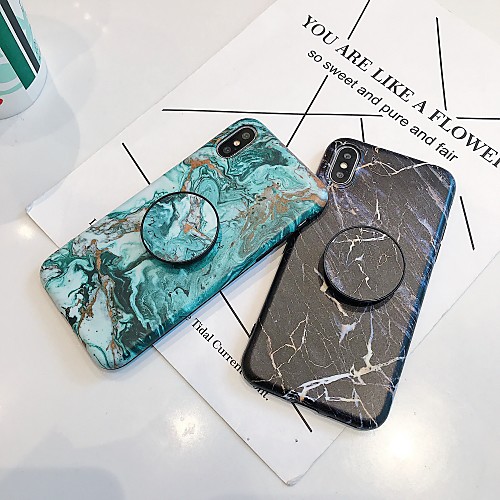 

Case For Apple iPhone XS / iPhone XR / iPhone XS Max with Stand / IMD / Frosted Back Cover Marble Soft TPU