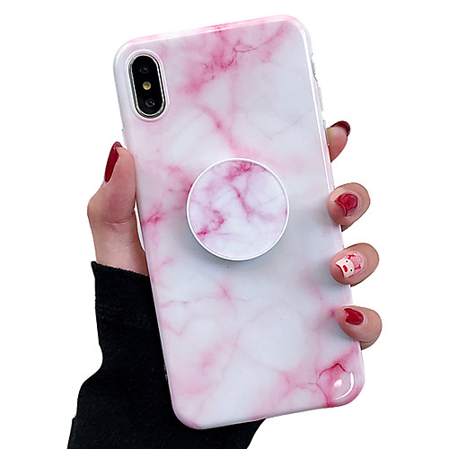

Кейс для Назначение Apple iPhone XR / iPhone XS Max со стендом / IMD Кейс на заднюю панель Мрамор Мягкий ТПУ для iPhone XS / iPhone XR / iPhone XS Max