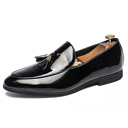 

Men's Loafers & Slip-Ons Moccasin Casual Daily PU Non-slipping White Black Spring & Summer