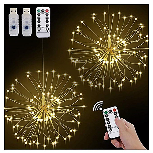 

2pcs USB Led fireworks lights 120leds 8 Mode LED String Lights 20CM DIY Bouquet Garland Light Christmas Fairy Lights Decoration