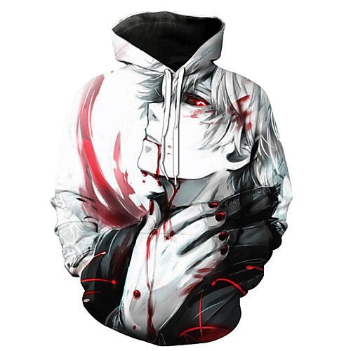 

Men's Hoodie 3D Character Skull Hooded Basic Casual Hoodies Sweatshirts White