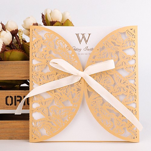 

Side Fold Wedding Invitations 20 - Invitation Cards Artistic Style Pure Paper