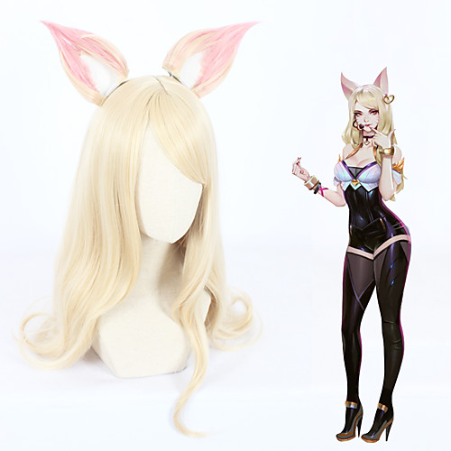 

Cosplay KDA Ahri Cosplay Wigs All 28 inch Heat Resistant Fiber Anime Wig