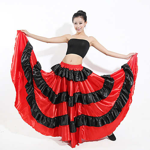 

Latin Dance Skirts Ruching Split Joint Women's Performance Dropped Spandex