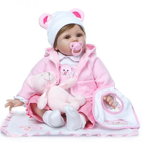 

NPKCOLLECTION 24 inch NPK DOLL Reborn Doll Girl Doll Baby Girl Reborn Toddler Doll lifelike Gift Artificial Implantation Brown Eyes with Clothes and Accessories for Girls' Birthday and Festival Gifts