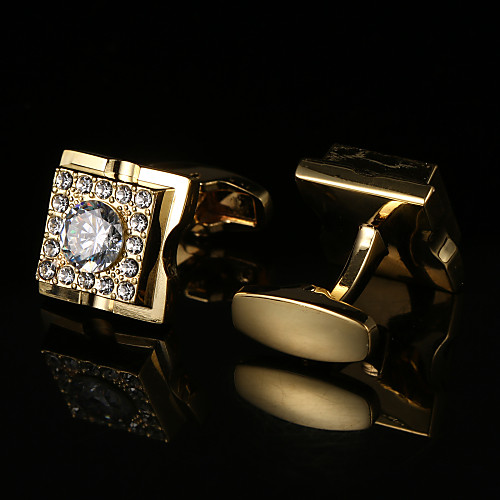 

Cufflinks Classic Basic Crystal Brooch Jewelry Golden Rose Gold For Party Gift