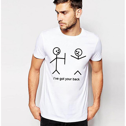 

Men's Daily Slim T-shirt - Graphic Round Neck Yellow / Short Sleeve