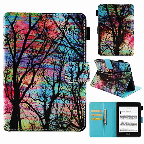 

Case For Amazon Kindle PaperWhite 4 Card Holder / Shockproof / Pattern Full Body Cases Tree Hard PU Leather