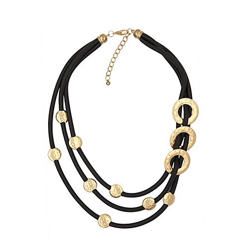 

Women's Layered Necklace Double Layered PU Leather Gold Silver 48 cm Necklace Jewelry 1pc For Gift Club