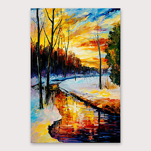 

Oil Painting Hand Painted Vertical Abstract Modern Stretched Canvas