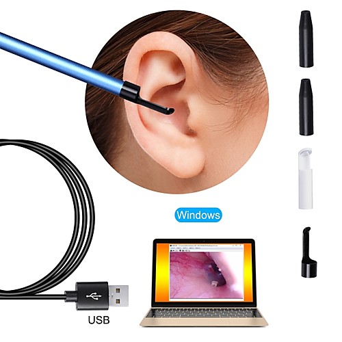 

USB Endoscope Camera 5.5mm Lens Visual Ear Otoscope Inspection Borescope for PC