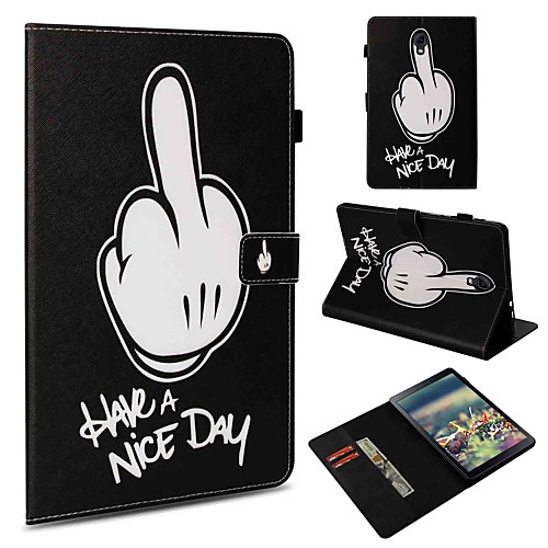 

Case For Samsung Galaxy Tab S4 10.5 (2018) / Tab S2 9.7 / Tab A 9.7 Card Holder / Shockproof / Pattern Full Body Cases Word / Phrase Hard PU Leather