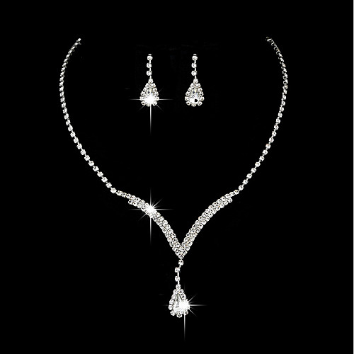 

Women's Cubic Zirconia Drop Earrings Choker Necklace Vintage Necklace Long Drop Flower Classic Elegant Vintage Sterling Silver Earrings Jewelry Silver For Wedding Ceremony Engagement