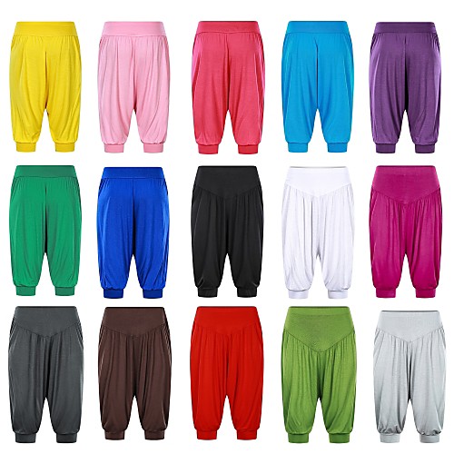 

Women's High Waist Yoga Pants Harem Bloomers Capri Pants Quick Dry Solid Color Sillver Gray Apple Green Dark Grey Modal Fitness Gym Workout Pilates Plus Size Sports Activewear High Elasticity Loose