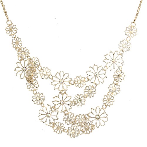 

Women's Collar Necklace Flower Hyperbole Acrylic Chrome Gold 60 cm Necklace Jewelry 1pc For Festival